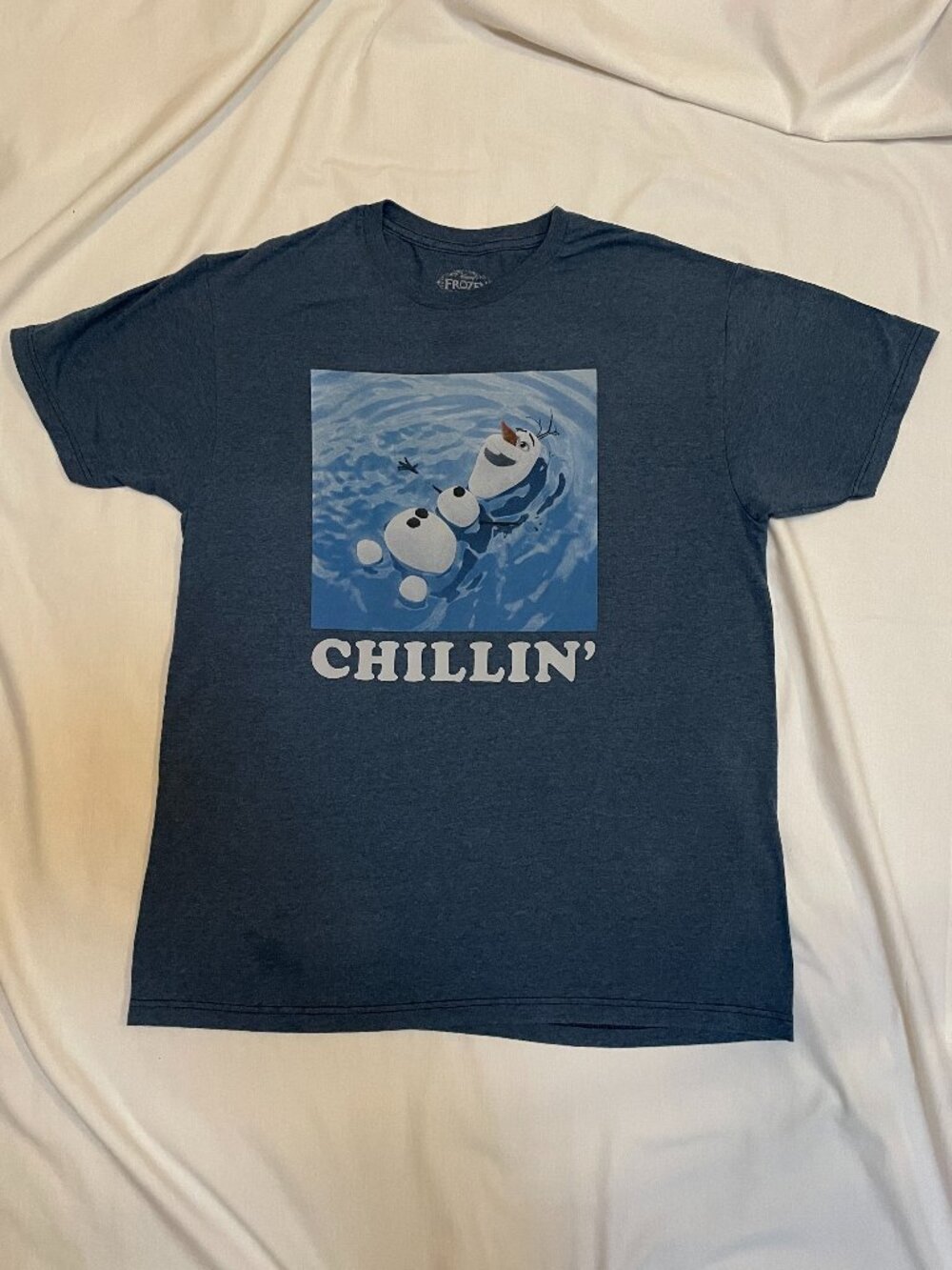 Disney Frozen T Shirt Olaf Chillin' Graphic Mens Large Preowned